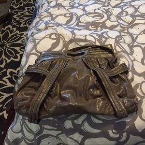 🎯SOLD🎯Large dark beige patent leather handbag