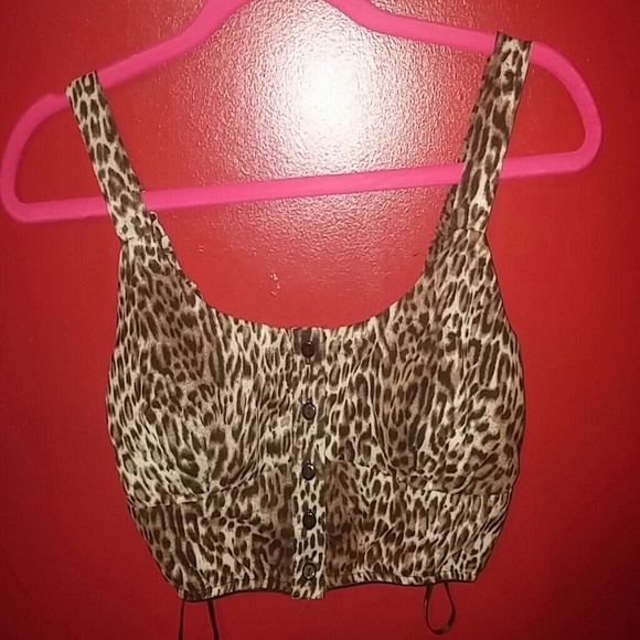 Forever 21 Leopard semi-sheer Bustier