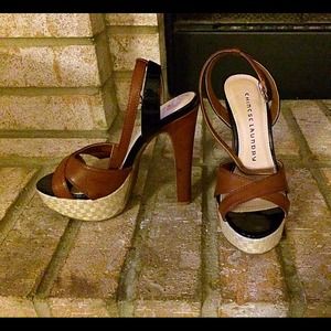 Never worn super stylish platform sandals