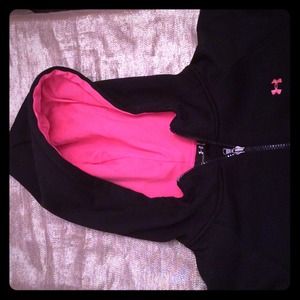 Black and hot pink underamour hoodie
