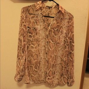Snake skin pattern shear blouse