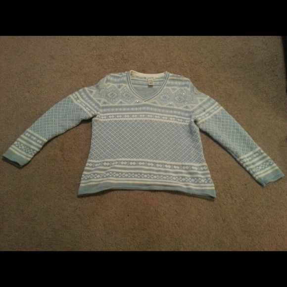 Light blue and white ugly sweater