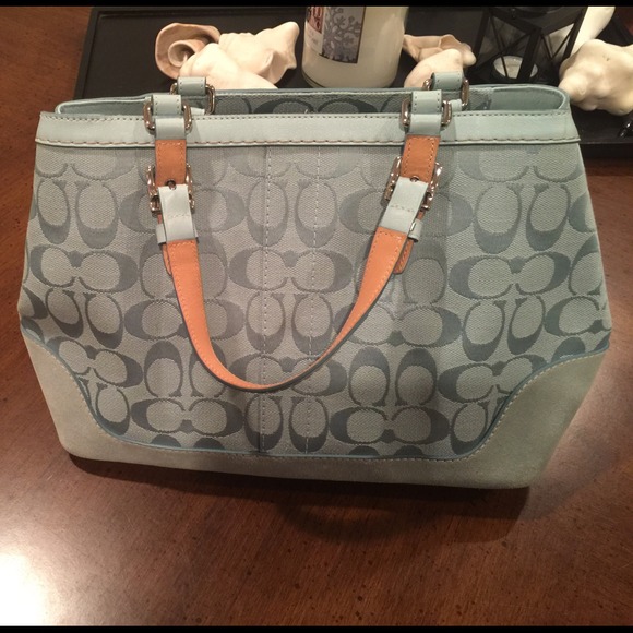 Coach canvas bag baby blue