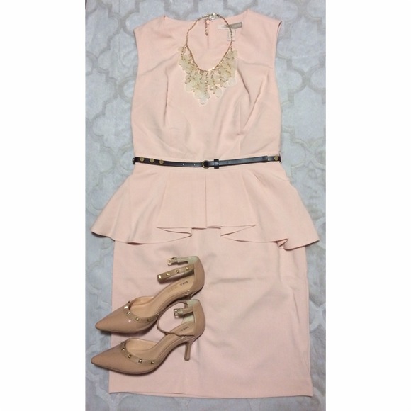 Forever 21 Peplum Dress Blush XS