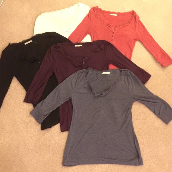 Lot of 5 button up ribbed comfy old navy tops!