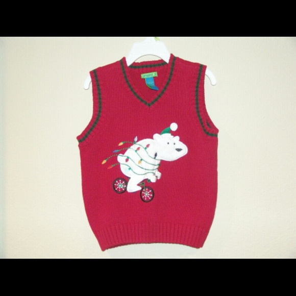 NEVER WORN RED CHRISTMAS KNIT VEST