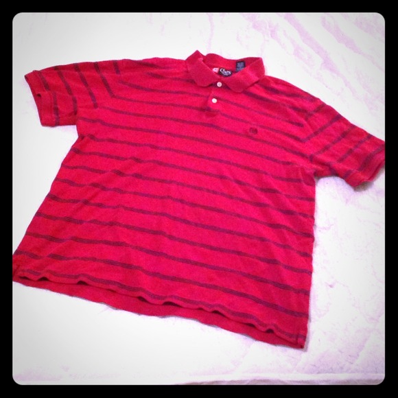 Teen's- CHAPS Red&Dark Blue Striped Collard Shirt