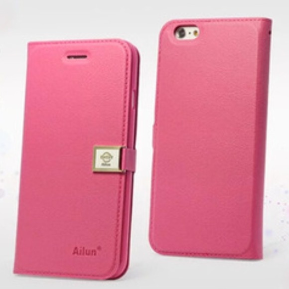 selling flip case for iphonr 6 plus hot pink