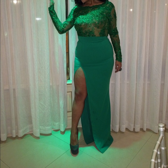 emerald green lunnastyle dress - Picture 3 of 4