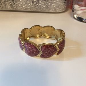 Betsey Johnson Heart Glitter Bangle