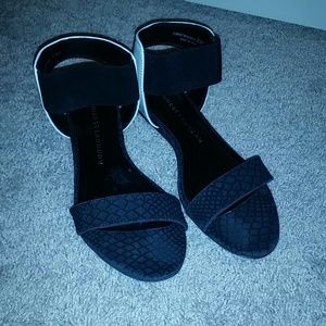 Black and white sandals