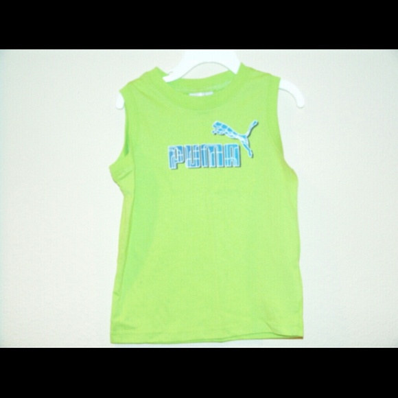 SLEEVELESS BOY GREEN PUMA SHIRT