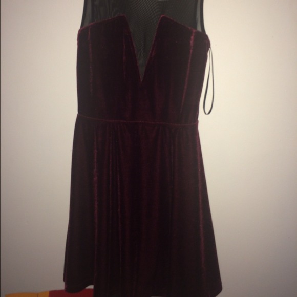 Forever 21 Red Velvet dress with mesh