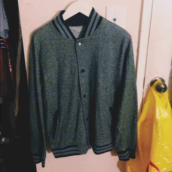 Grey letterman style jacket