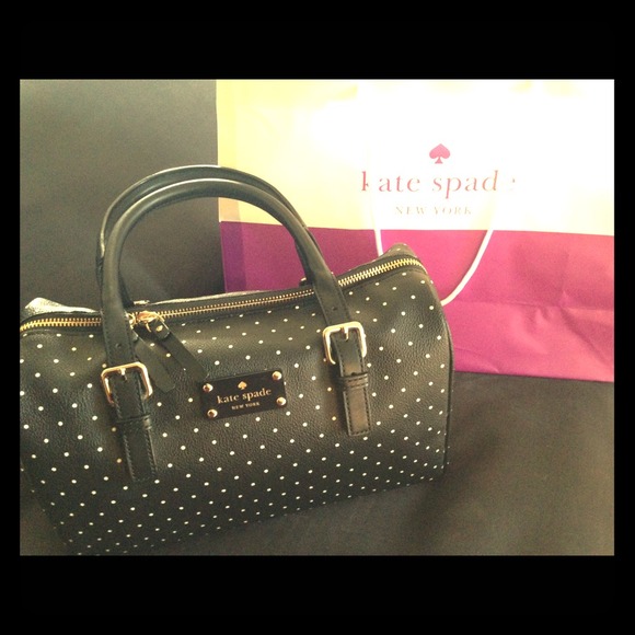 Kate Spade black handbag with white dots