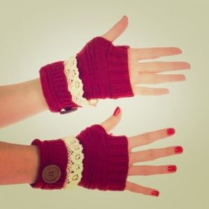 Red Fingerless Gloves