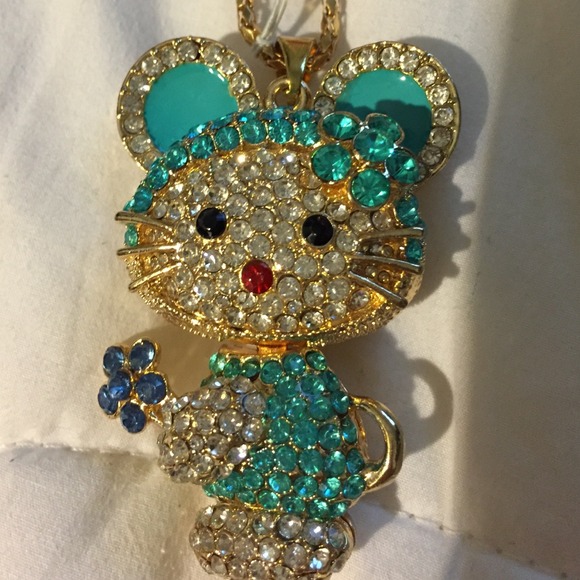 Betsey Johnson mouse necklace