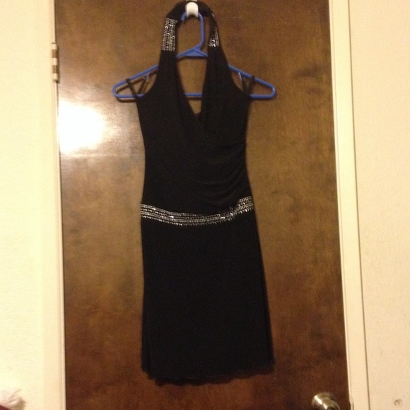 NWOT Ruby Rox black halter top dress