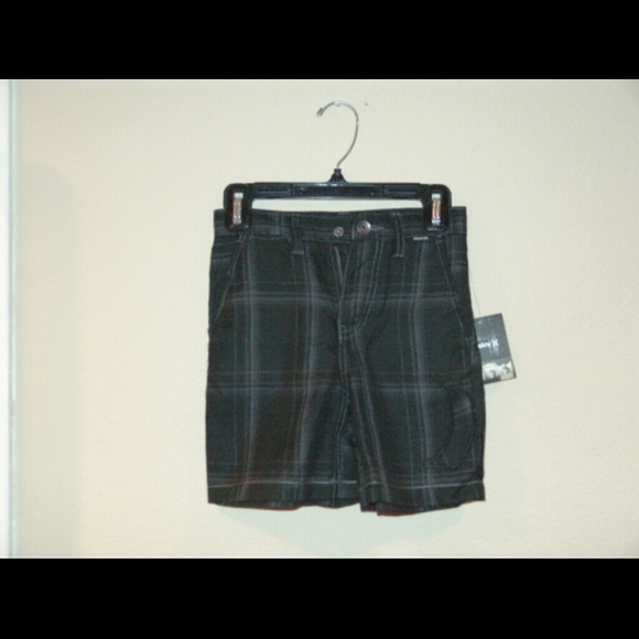 TODDLERS SIZE 3 NEW HURLEY PLAID GREY SHORTS