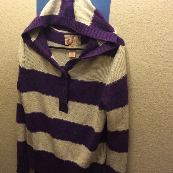 Purple and white sweater