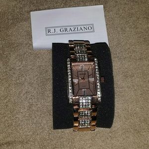 Brand new R.J. Graziano rose crystal wrist watch