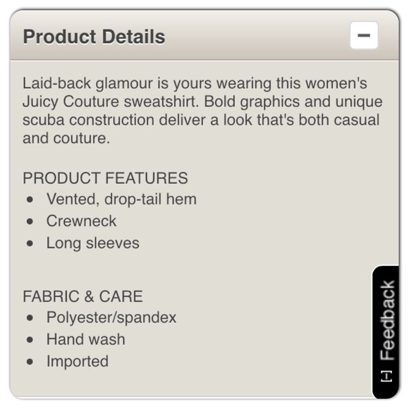 Juice Couture Embellished Graphic Sweat Shirt M - Picture 4 of 4