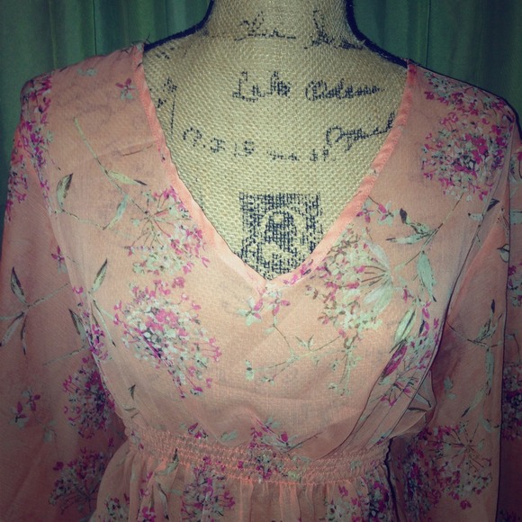 Coral Dandelion tunic/cover up