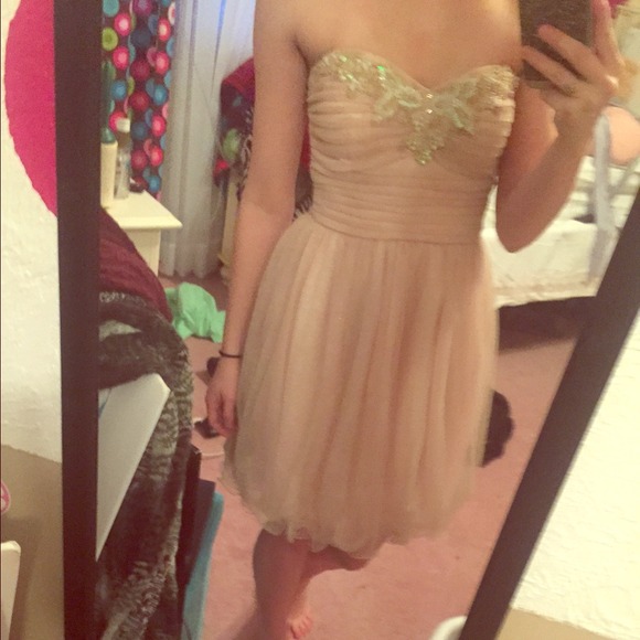 Short tan dress