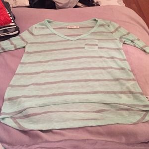 Mid sleeve striped shirt