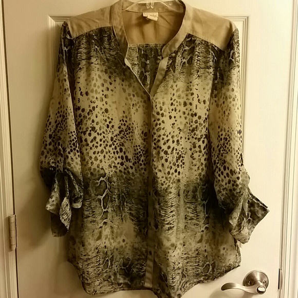 Animal print button up
