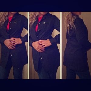 NWT LACOSTE BLACK LIGHTWEIGHT JACKET SZ 2 RT $225