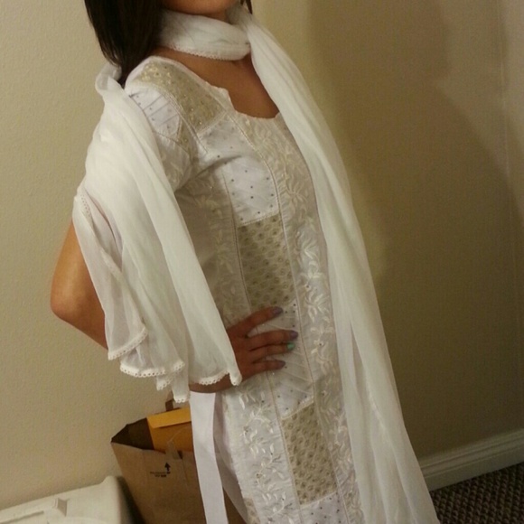 Traditional White Indian Festive Attire