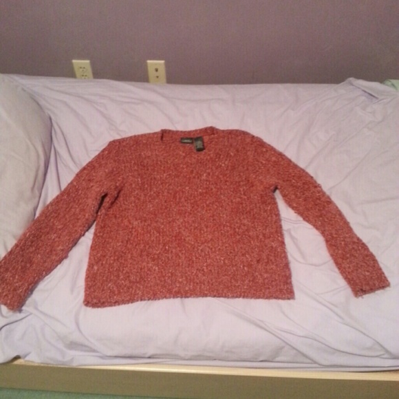 Large sonoma knit red Orange cozy soft sweater