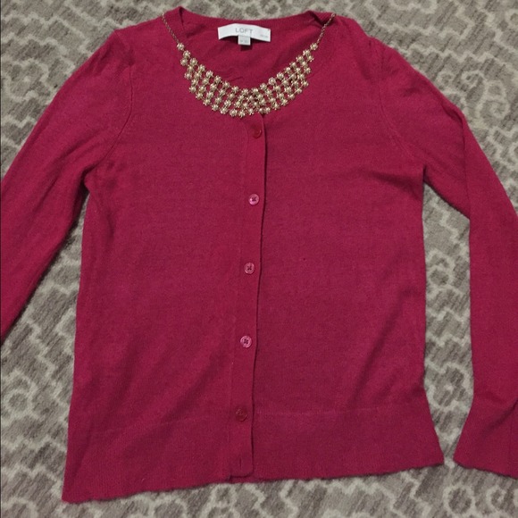 Like new Loft petite crew neck cardigan