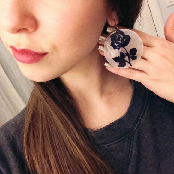 Black Rose Earrings