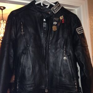 Leather biker jacket