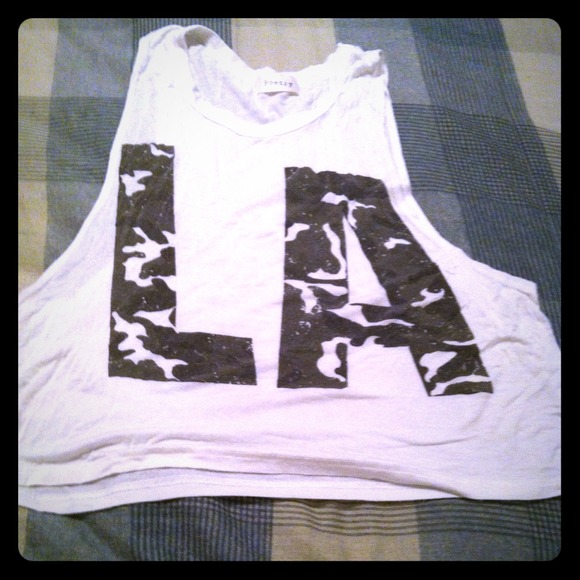 off white muscle tee// "LA" camo