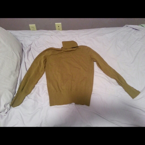 Large olive green turtleneck sweater