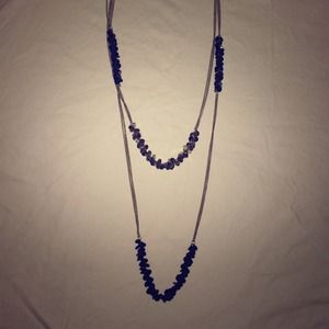2 Bundle of Long black & gray necklace express