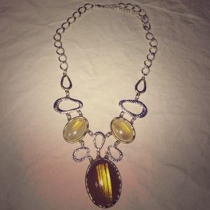 Brown and silver necklace