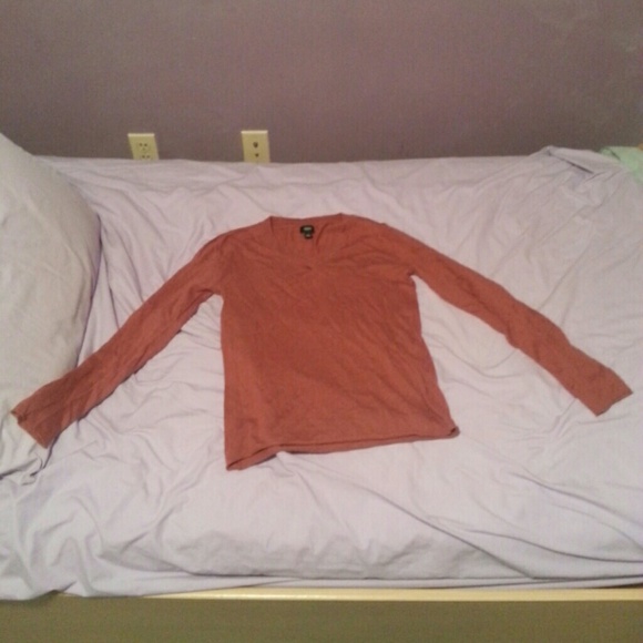 Large Orange v-neck sweater