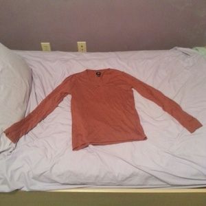 Large Orange v-neck sweater