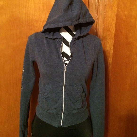Embellished zip up hoodie