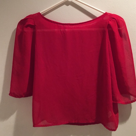 Red Chiffon Blouse