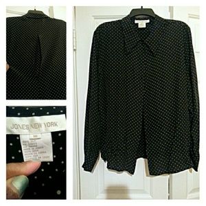Long Sleeve Black Polka Dot Shirt