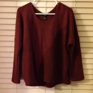 Oversized Maroon Stud Back Sweater
