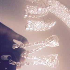 Beautiful silver diamond chandelier earrings