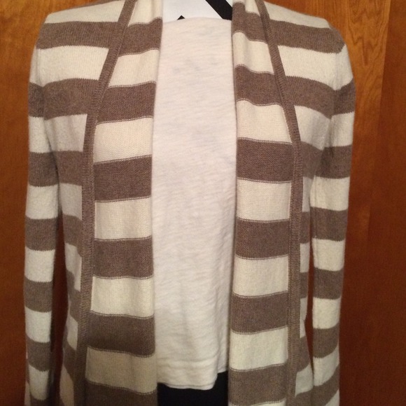 Cream and brown striped sweater