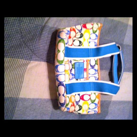 small// colorful// coach handbag (: