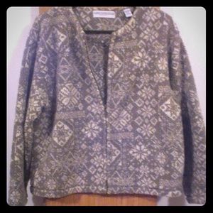 50% OFF!! Valerie Stevens Snowflake Fuzzy Jacket
